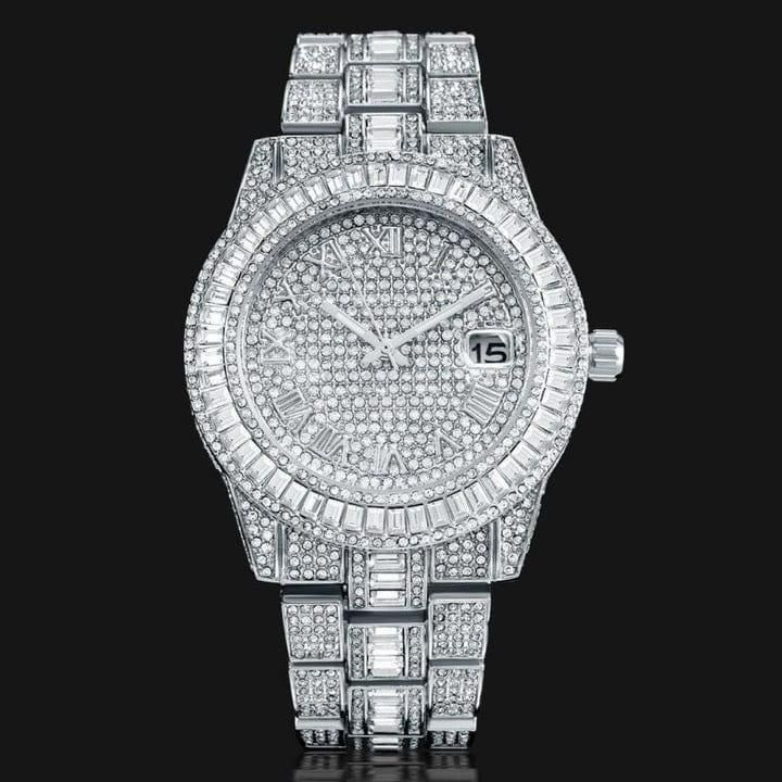 Golden Stone Diamond Watch For Boys & Men